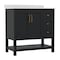 Flash Furniture Vega 36-in. Vanity w/Sink, Storage Cabinet w/Soft Close Doors, Open Shelf and 3 Drawers, Black/Gold FS-VEGA36-KD-BK-GLD-GG - alternate 7